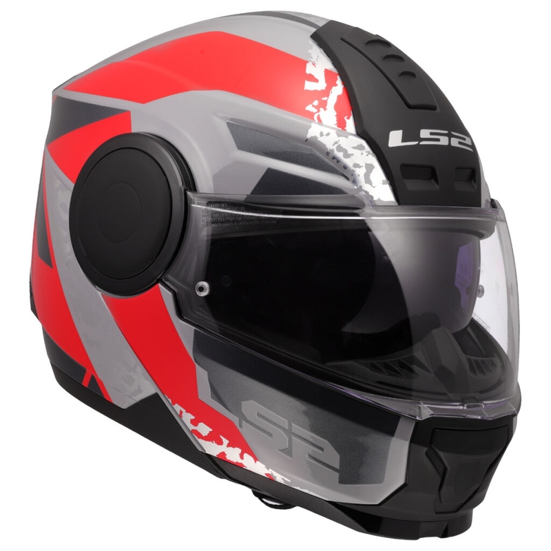 Opklapbare motorhelm LS2 FF902 Scope II Oxyd grijs-rood