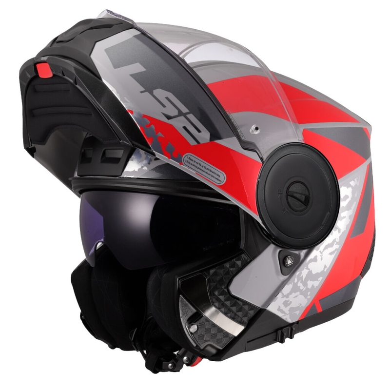 Opklapbare motorhelm LS2 FF902 Scope II Oxyd grijs-rood