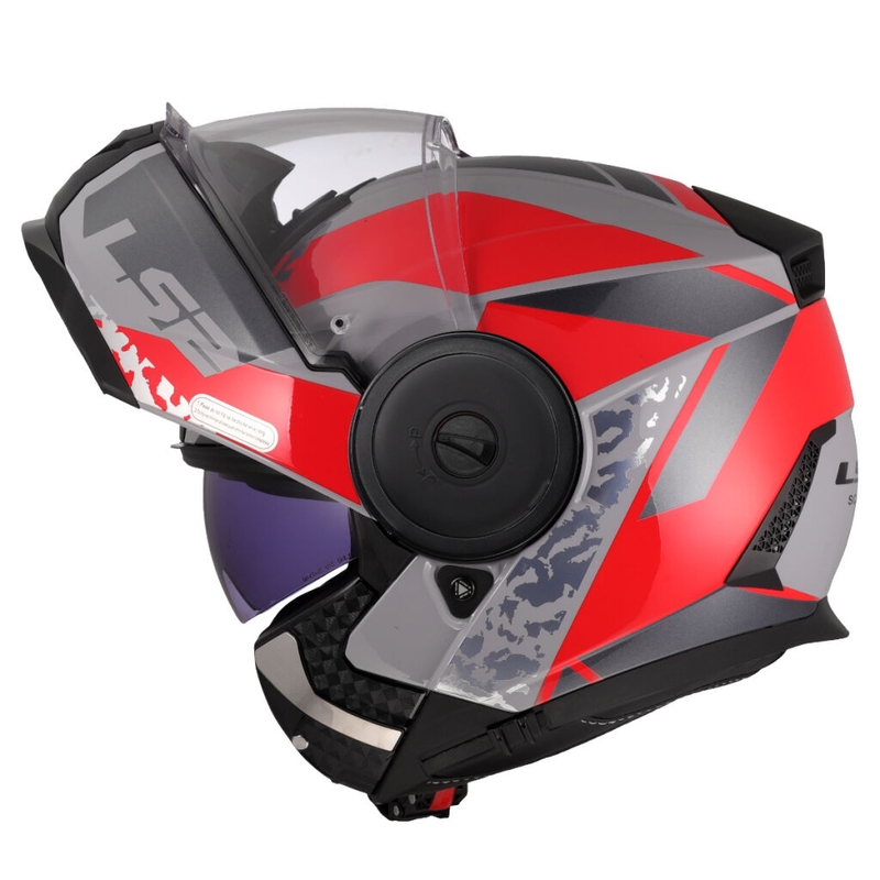 Opklapbare motorhelm LS2 FF902 Scope II Oxyd grijs-rood