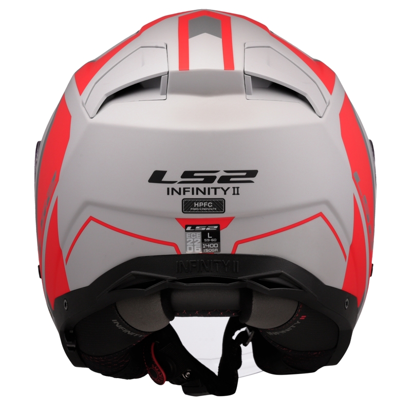 Open motorhelm LS2 OF603 Infinity II Focus grijs-rood