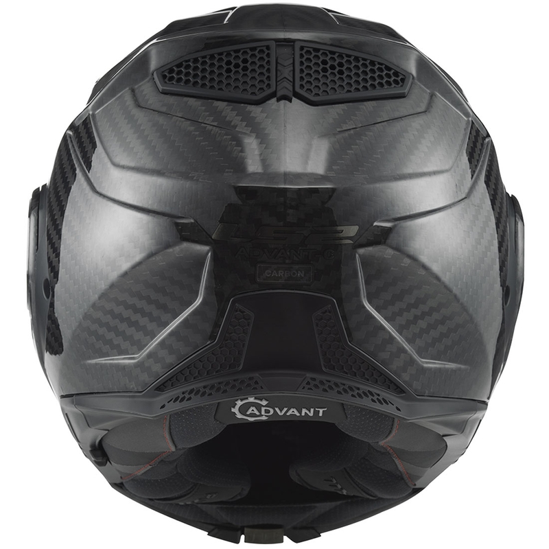 Opklapbare motorhelm LS2 FF901 Advant X Solid Carbon zwart