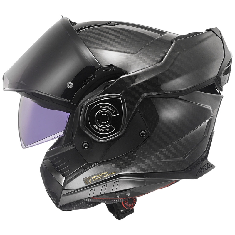 Opklapbare motorhelm LS2 FF901 Advant X Solid Carbon zwart