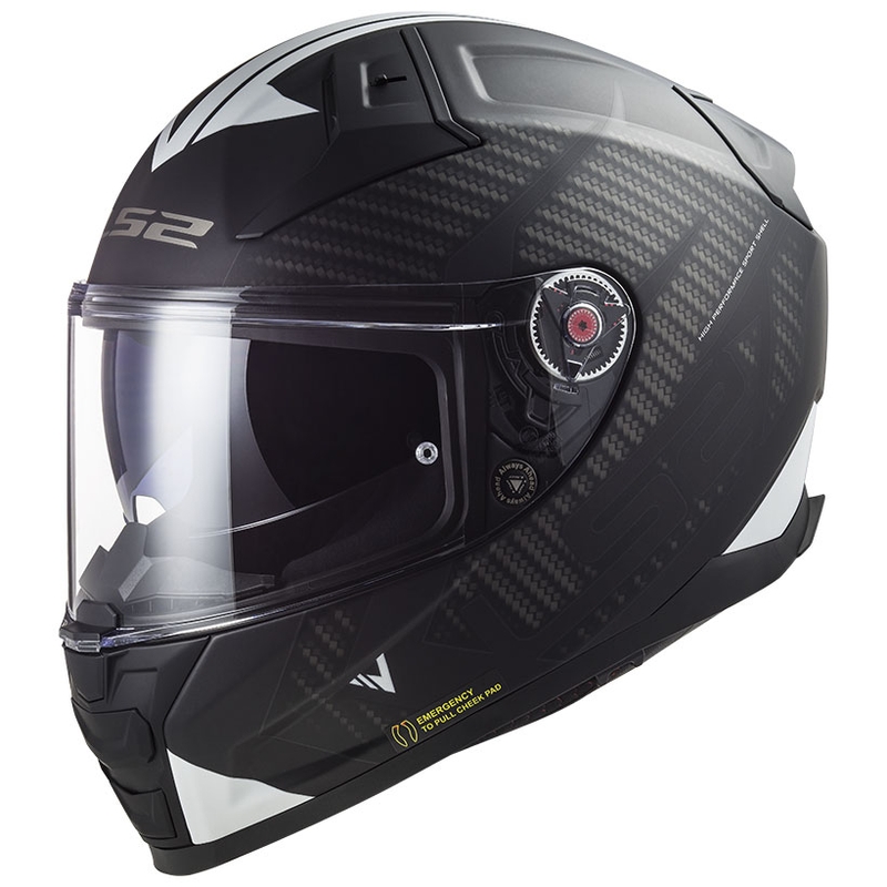 Integraal motorhelm LS2 FF811 Vector II Splitter wit-zwart