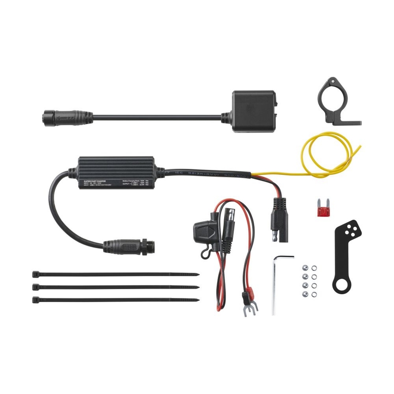 Interphone USB-C, USB-A lader met motoracculader zwart