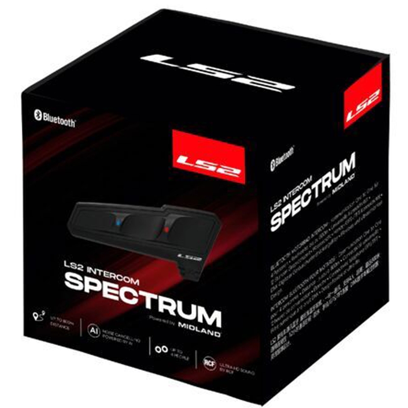 Bluetooth motorfietsintercom LS2 Spectrum zwart