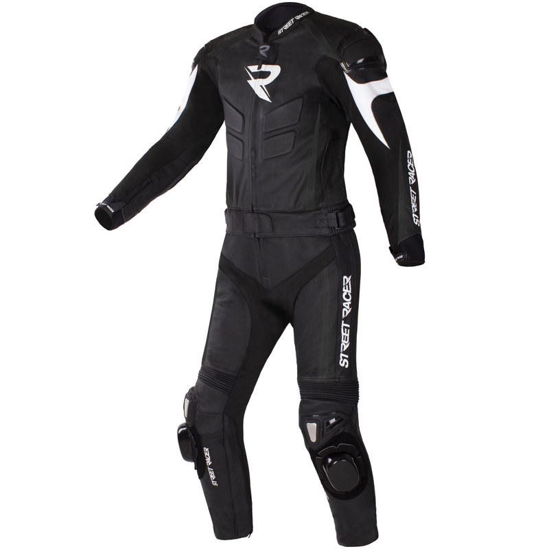 Street Racer Fast Track 2.1 leren motorpak zwart-wit