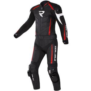 Street Racer Fast Track 2.1 leren motorpak zwart-rood