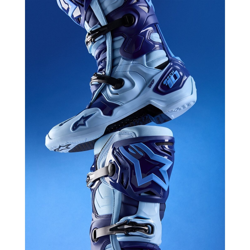 Alpinestars Tech 10 Limited Edition Steelers Motorlaarzen Blauw-Lichtblauw