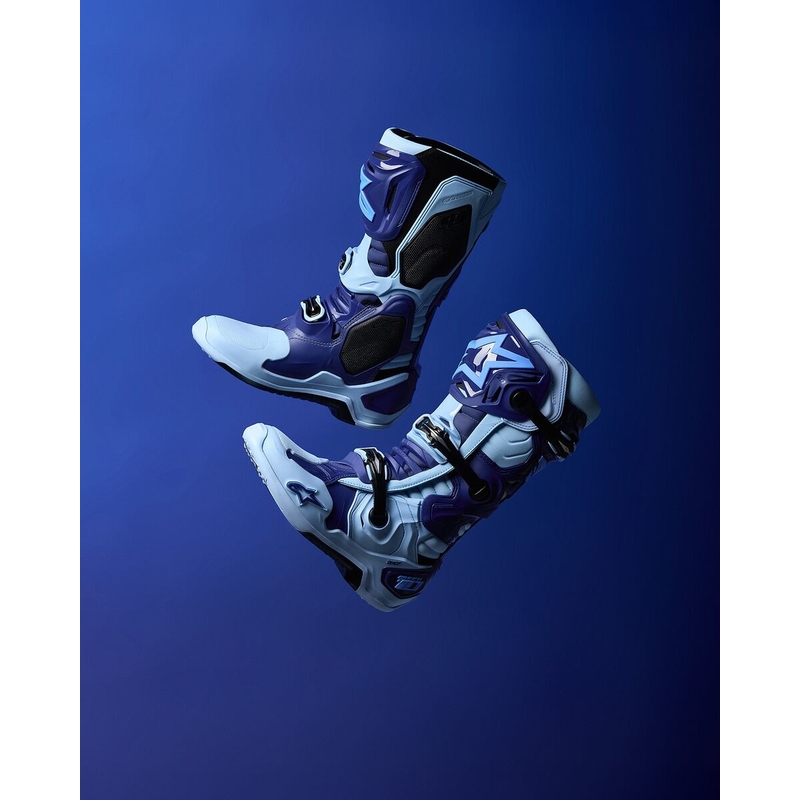 Alpinestars Tech 10 Limited Edition Steelers Motorlaarzen Blauw-Lichtblauw