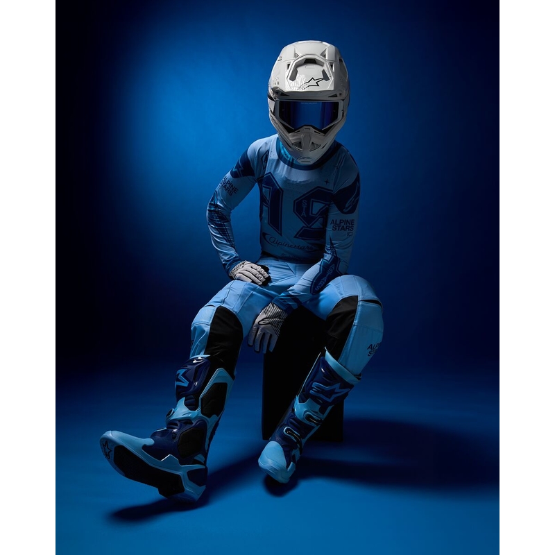 Alpinestars Tech 10 Limited Edition Steelers Motorlaarzen Blauw-Lichtblauw