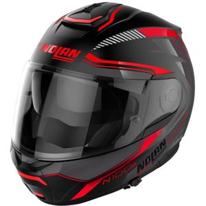 Opklapbare motorhelm Nolan N100-6 Surveyor N-COM 21 zwart-rood