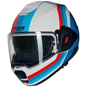 Opklapbare motorhelm Nolan N120-1 Lineo N-COM 347 wit-blauw-rood