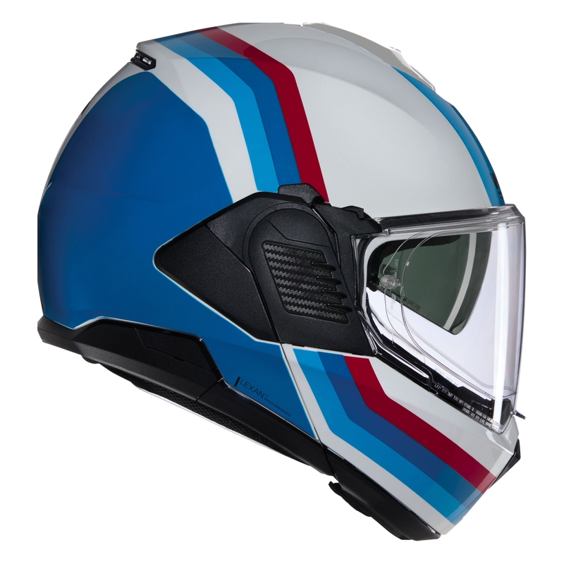 Opklapbare motorhelm Nolan N120-1 Lineo N-COM 347 wit-blauw-rood