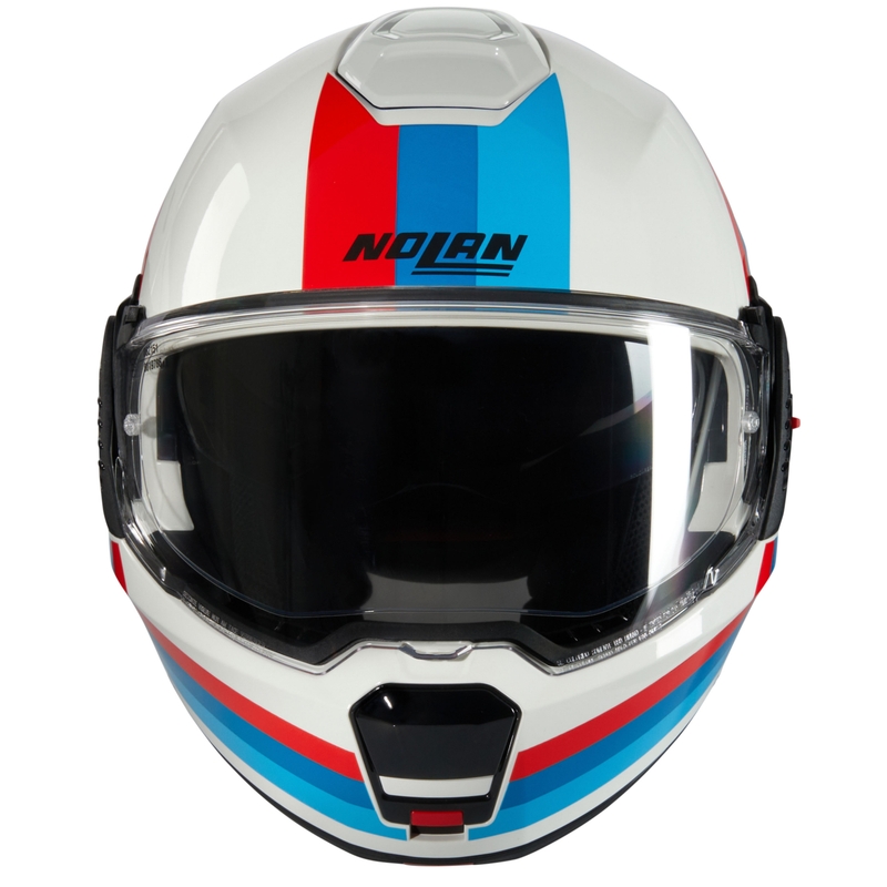 Opklapbare motorhelm Nolan N120-1 Lineo N-COM 347 wit-blauw-rood
