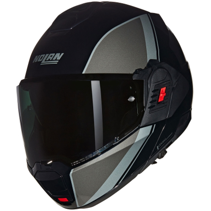 Opklapbare motorhelm Nolan N120-1 Verniciatura Speciale N-COM 341 zwart-grijs
