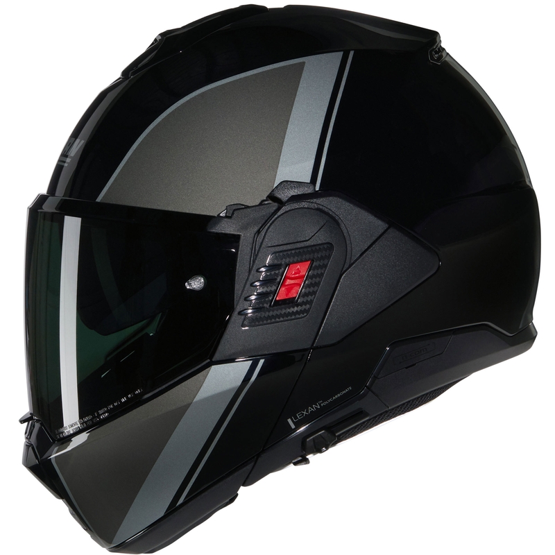 Opklapbare motorhelm Nolan N120-1 Verniciatura Speciale N-COM 341 zwart-grijs