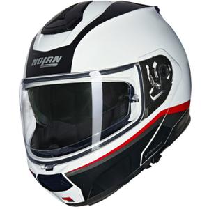 Opklapbare motorhelm Nolan N100-6 Incognito N-COM 344 wit-zwart-rood