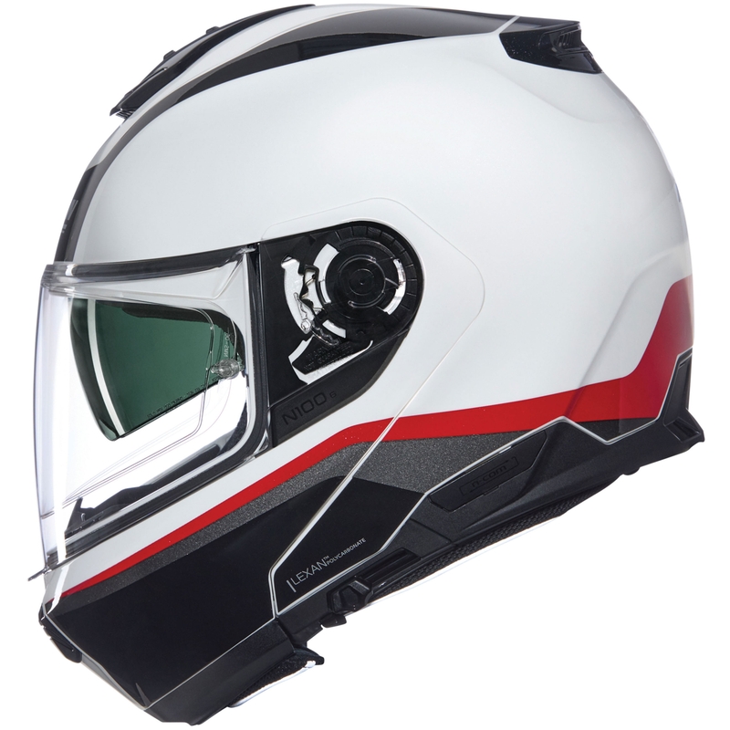 Opklapbare motorhelm Nolan N100-6 Incognito N-COM 344 wit-zwart-rood