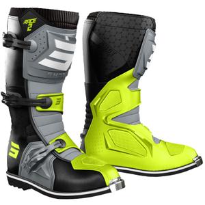 Shot Race 2 motorlaarzen zwart-grijs-fluogeel