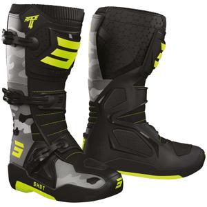 Shot Race 4 camo-fluo gele motorlaarzen