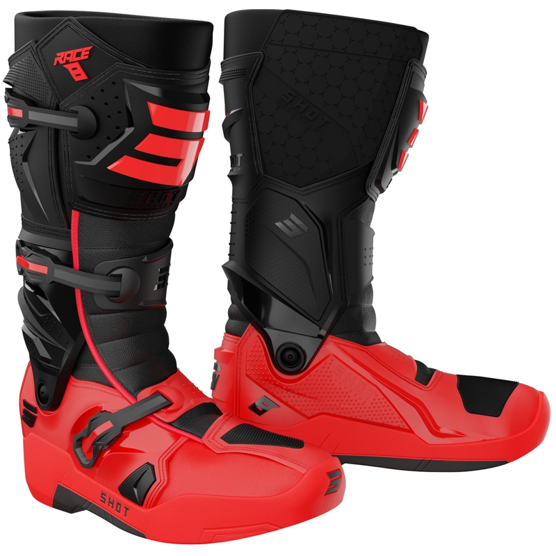Shot Race 8 motorcrosslaarzen zwart-rood