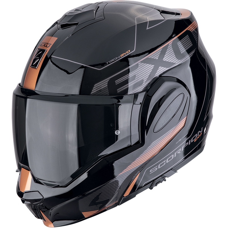 Opvouwbare motorhelm Scorpion EXO-TECH EVO TRAVELLER zwart-koper