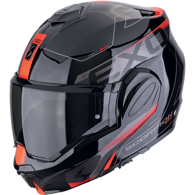 Opvouwbare motorhelm Scorpion EXO-TECH EVO TRAVELLER zwart-rood