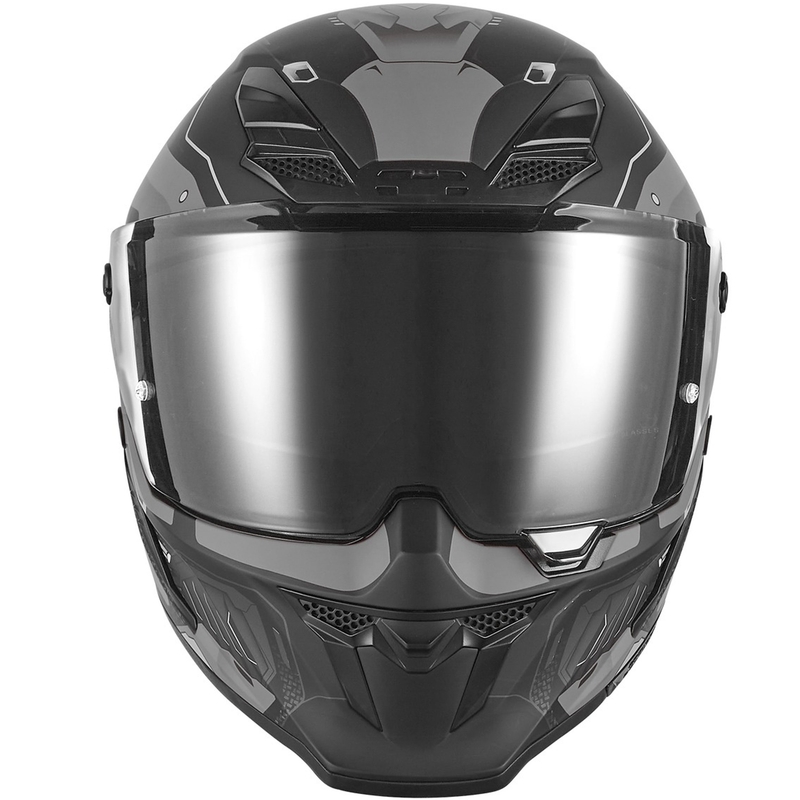NOX Exclusive Goliath Berserk Full Face Motorhelm Matzwart-Titanium