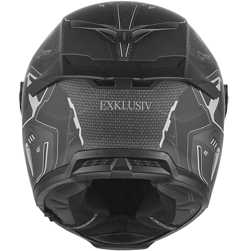 NOX Exclusive Goliath Berserk Full Face Motorhelm Matzwart-Titanium