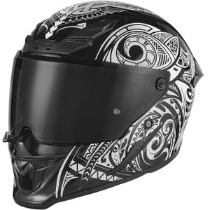 NOX Exlusiv Goliath Maori integraal motorhelm mat zwart-wit