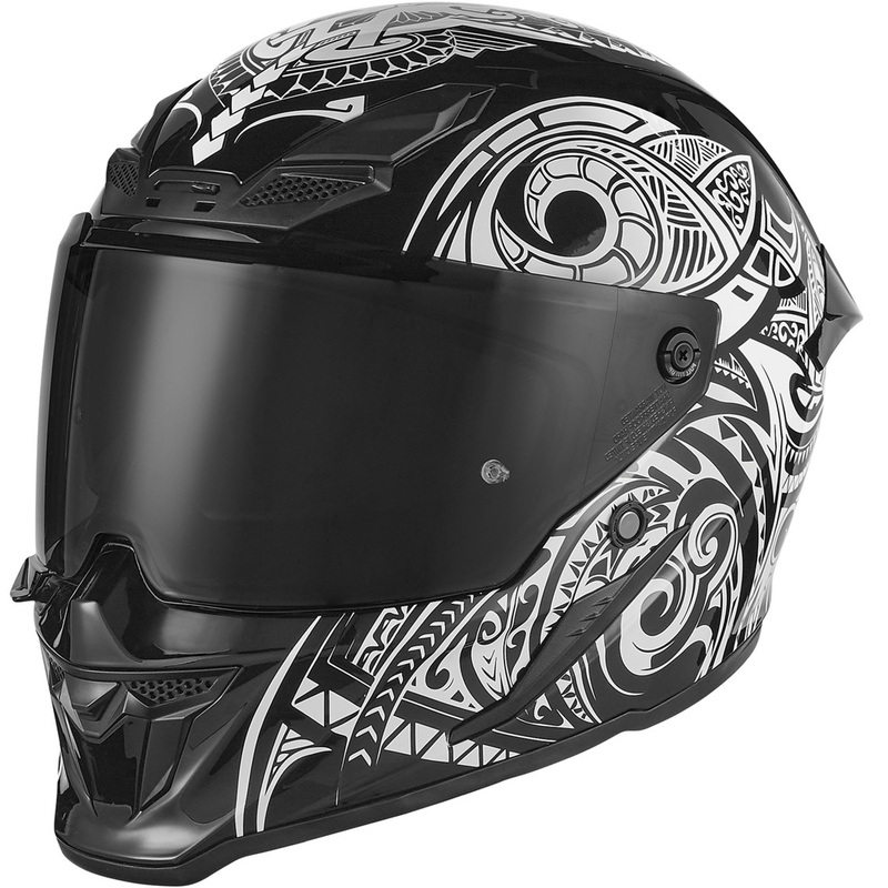 NOX Exclusive Goliath Maori integraal motorhelm zwart-wit