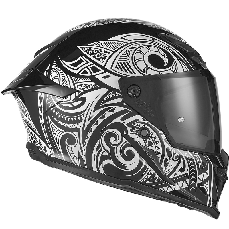 NOX Exclusive Goliath Maori integraal motorhelm zwart-wit