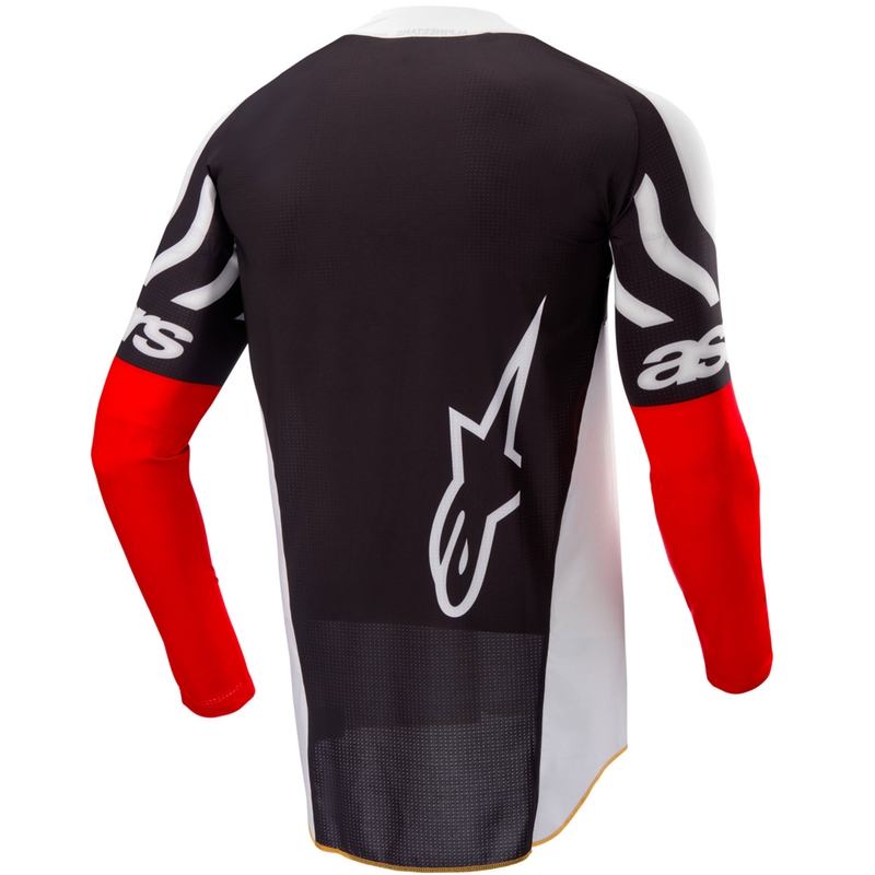 Alpinestars Techstar motorcross shirt limited edition Diep zwart-wit-fluorrood-oranje