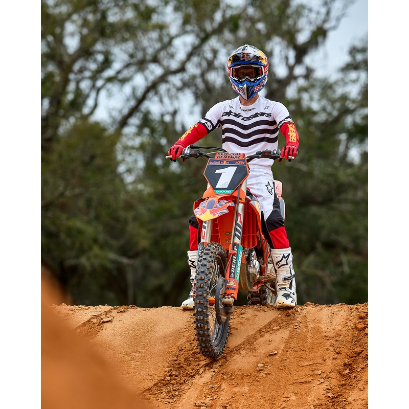 Alpinestars Techstar motorcross shirt limited edition Diep zwart-wit-fluorrood-oranje