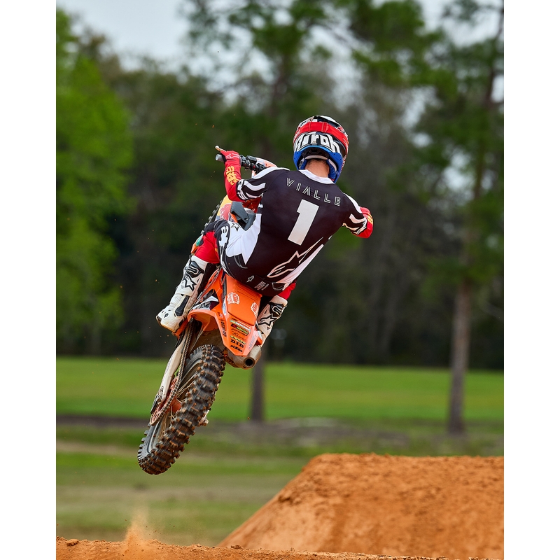 Alpinestars Techstar motorcross shirt limited edition Diep zwart-wit-fluorrood-oranje