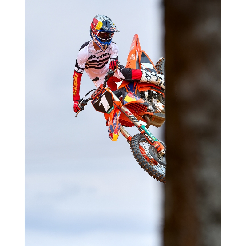 Alpinestars Techstar motorcross shirt limited edition Diep zwart-wit-fluorrood-oranje