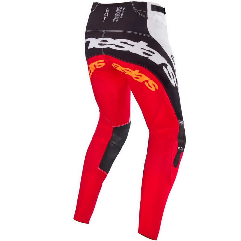 Alpinestars Techstar crossbroek limited edition Diepzwart-wit-fluorrood-oranje
