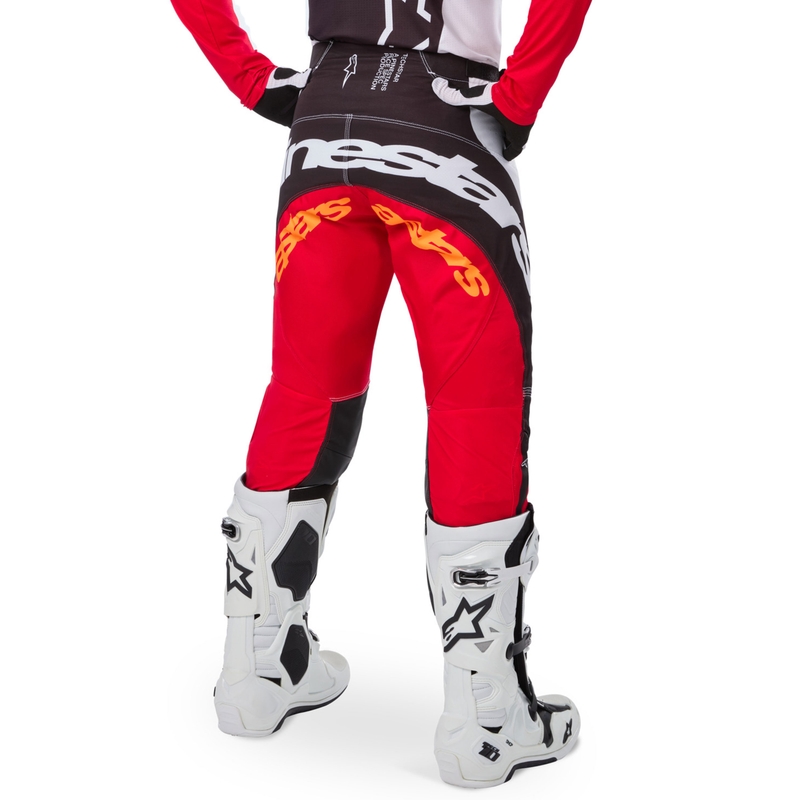 Alpinestars Techstar crossbroek limited edition Diepzwart-wit-fluorrood-oranje