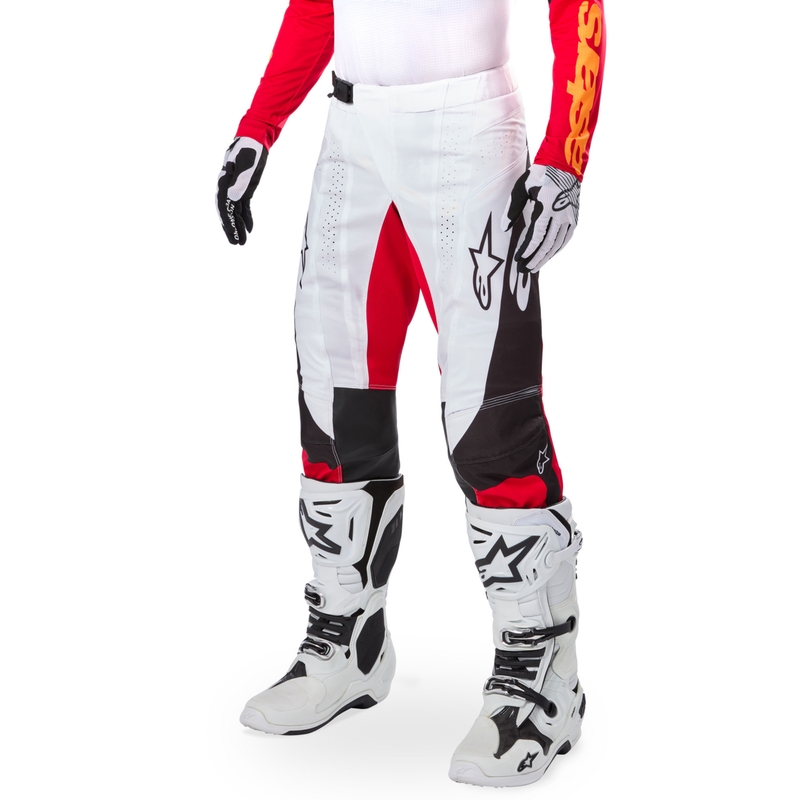 Alpinestars Techstar crossbroek limited edition Diepzwart-wit-fluorrood-oranje