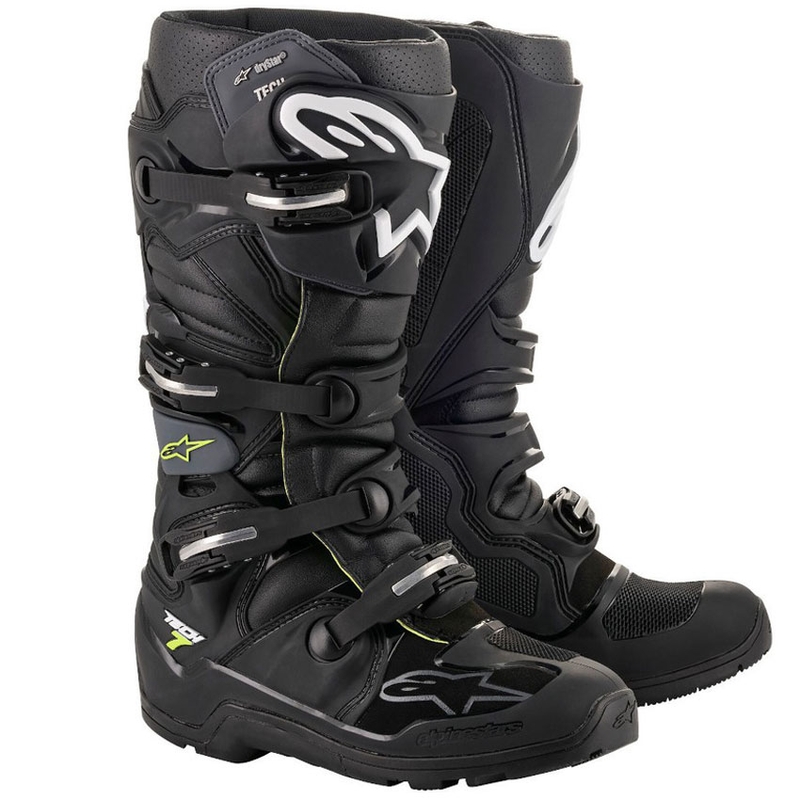 Alpinestars Tech 7 Enduro Drystar Motorlaarzen Zwart-Grijs-Fluo Geel