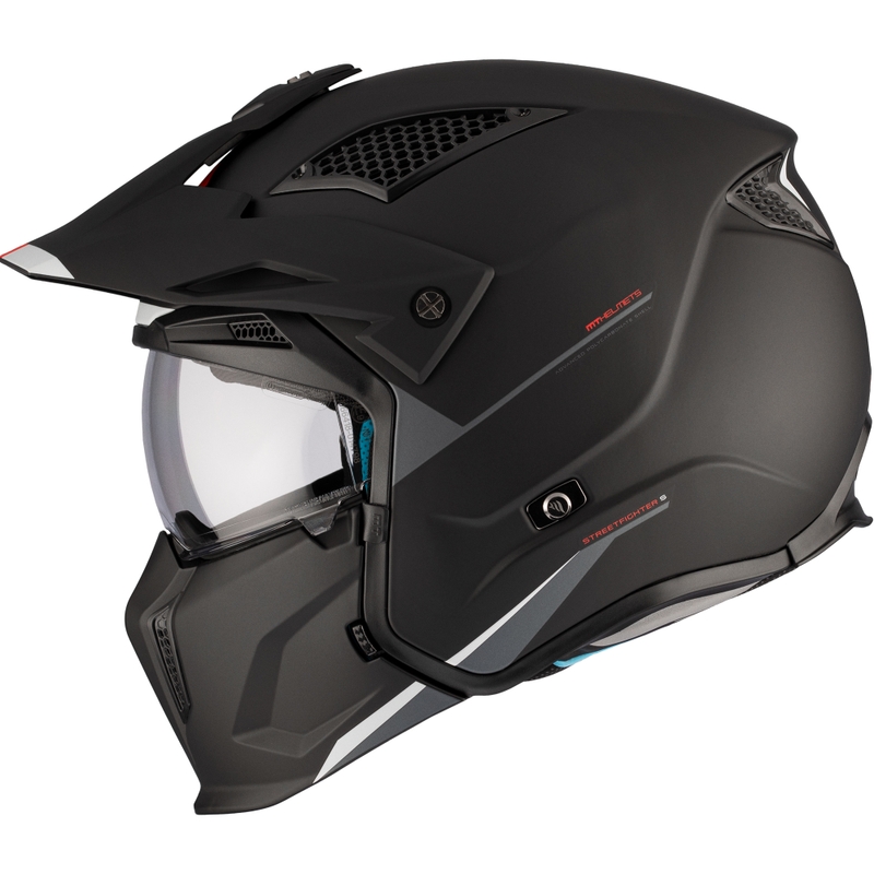 Open helm met masker MT Streetfighter SV S Solid A1 zwart mat