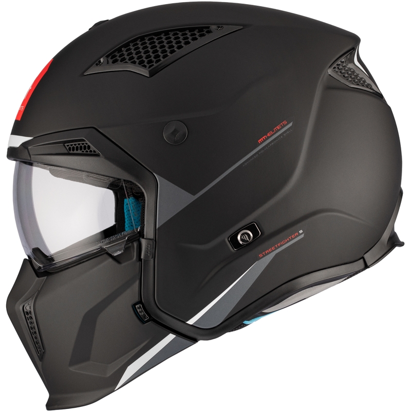 Open helm met masker MT Streetfighter SV S Solid A1 zwart mat