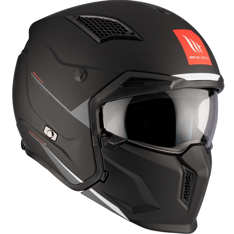 Open helm met masker MT Streetfighter SV S Solid A1 zwart mat