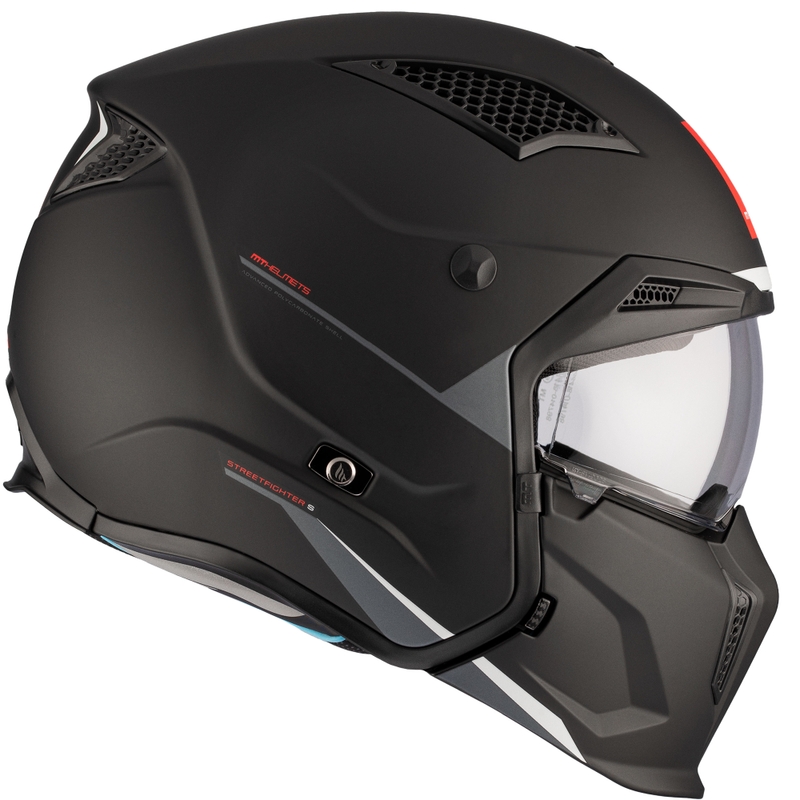 Open helm met masker MT Streetfighter SV S Solid A1 zwart mat