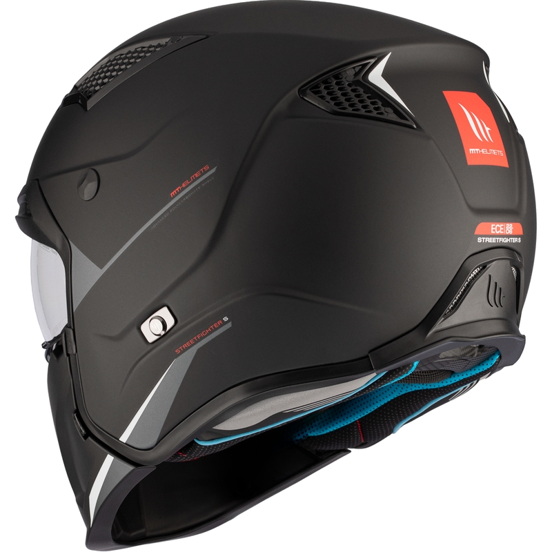 Open helm met masker MT Streetfighter SV S Solid A1 zwart mat