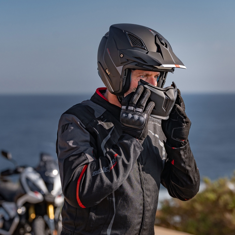 Open helm met masker MT Streetfighter SV S Solid A1 zwart mat