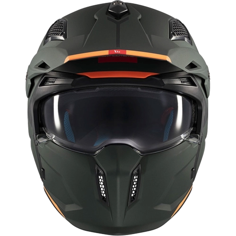 Open helm met masker MT Streetfighter SV S Solid A6 matgroen