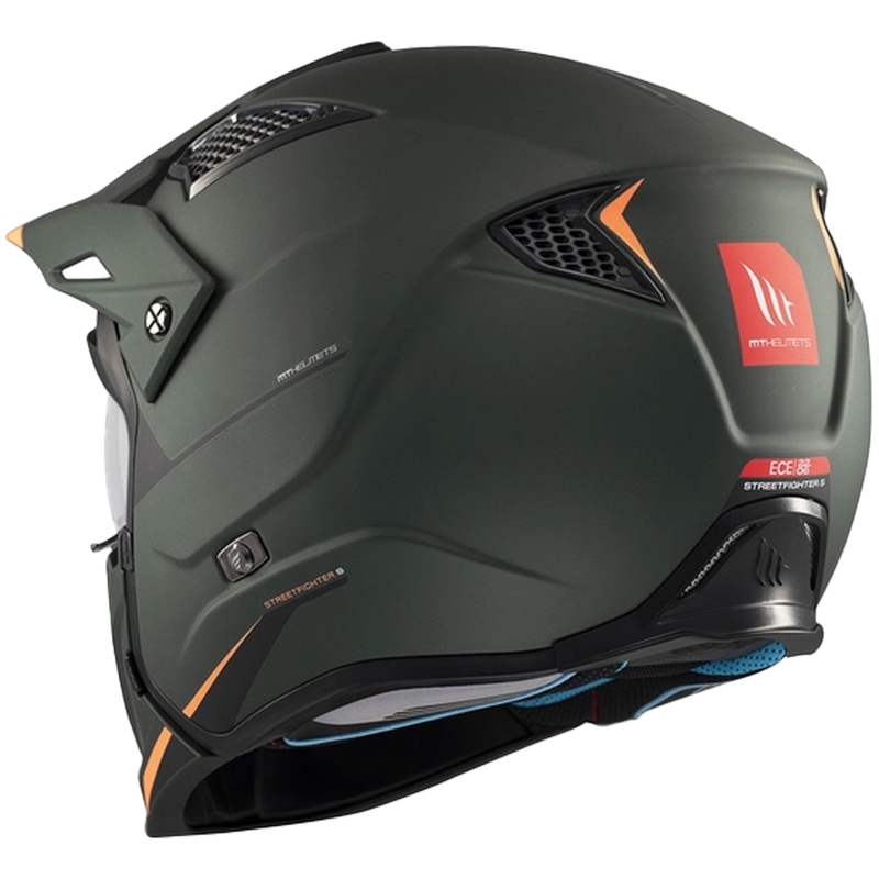 Open helm met masker MT Streetfighter SV S Solid A6 matgroen