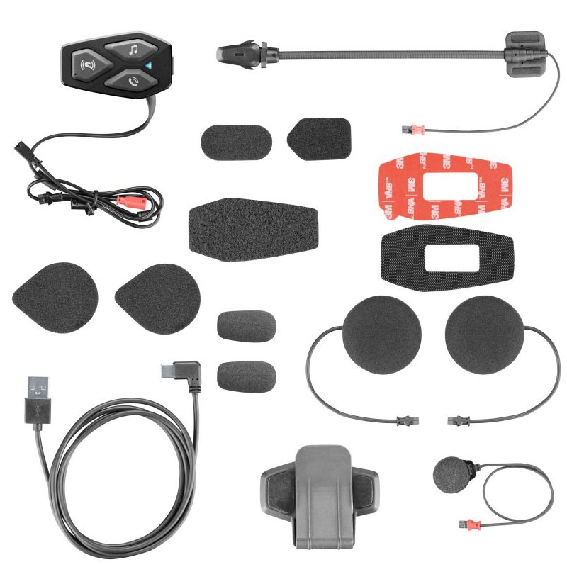 Bluetooth-headset voor gesloten en open helmen Interphone U-COM3 met HD-luidsprekers