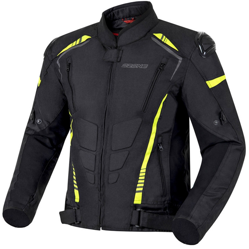 Ozone Pulse zwart-fluo gele motorjas